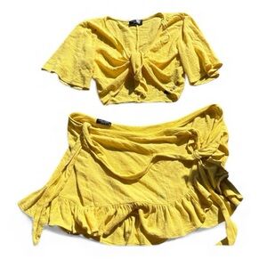 Zara Sunny Yellow Tie-Front Blouse